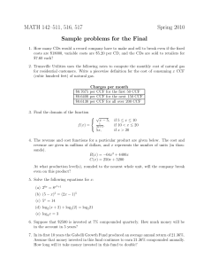 MATH 142–511, 516, 517 Spring 2010 Sample problems for the Final