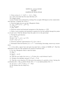 MATH 151, sections 819-821 Fall 2006 SAMPLE OF FINAL EXAM