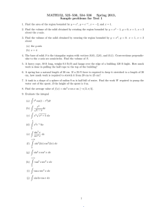 MATH152, 525–530, 534–536 Spring 2013, Sample problems for Test 1
