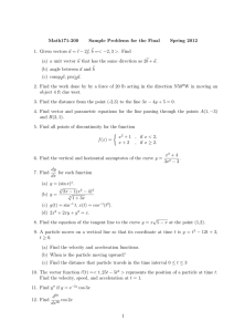 Math171-200 Sample Problems for the Final Spring 2012 ⃗a