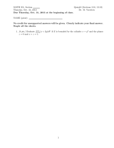MATH 251, Section Quiz#8 (Sections 13.8, 13.10) Thursday, Oct. 24, 2013