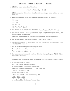 Math 251. WEEK in REVIEW 1. Fall 2013