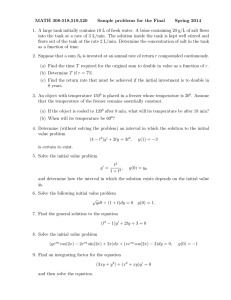 MATH 308-518,519,520 Sample problems for the Final Spring 2014
