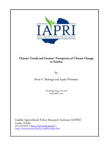 Climate Trends and Farmers’ Perceptions of Climate Change in Zambia by