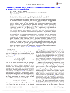 Propagation of shear Alv en waves in two-ion species plasmas confined