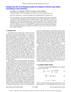 Design and use of an Elsässer probe for analysis of... according to wave direction D. J. Drake, C. A. Kletzing,