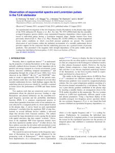 Observation of exponential spectra and Lorentzian pulses in the TJ-K stellarator