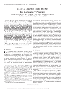 MEMS Electric-Field Probes for Laboratory Plasmas Member, IEEE Senior Member, IEEE