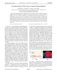 Correlation Analysis of Waves above a Capacitive Plasma Applicator W. Gekelman,