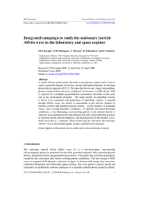 Integrated campaign to study the stationary inertial M E Koepke