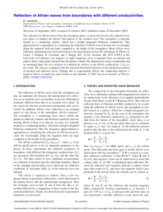 Reflection of Alfvén waves from boundaries with different conductivities D. Leneman