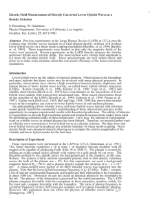 Electric Field Measurements of Directly Converted Lower Hybrid Waves at... Density Striation Abstract. S. Rosenberg, W. Gekelman