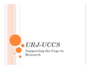 URJ-UCCS Supporting the Urge to Research