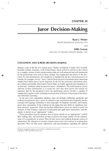 Juror Decision-Making CHAPTER 28 Ryan J. Winter Edith Greene