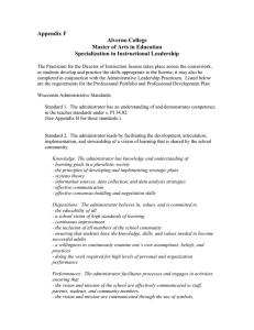 Appendix F Alverno College Master of Arts in Education Specialization in Instructional Leadership