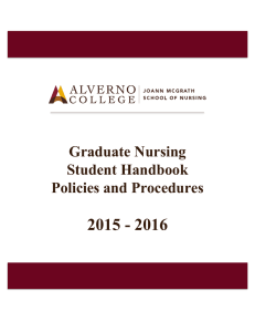 2015 - 2016  Graduate Nursing Student Handbook
