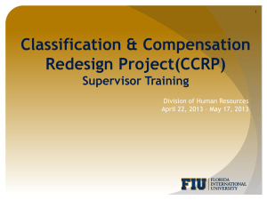 Classification &amp; Compensation Redesign Project(CCRP) Supervisor Training