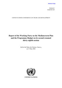Report of the Working Party on the Medium-term Plan thirty-eighth session