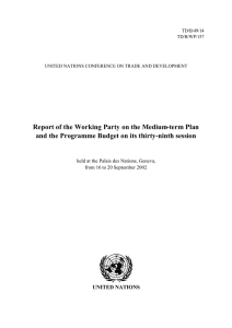 Report of the Working Party on the Medium-term Plan