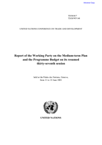 Report of the Working Party on the Medium-term Plan thirty-seventh session