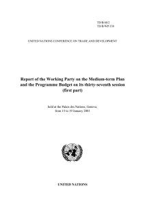 Report of the Working Party on the Medium-term Plan
