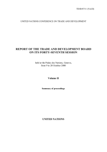 REPORT OF THE TRADE AND DEVELOPMENT BOARD ON ITS FORTY-SEVENTH SESSION