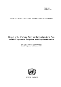 Report of the Working Party on the Medium-term Plan