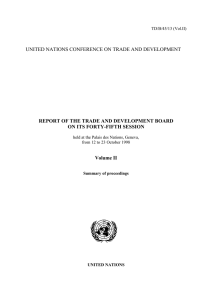 UNITED NATIONS CONFERENCE ON TRADE AND DEVELOPMENT ON ITS FORTY-FIFTH SESSION