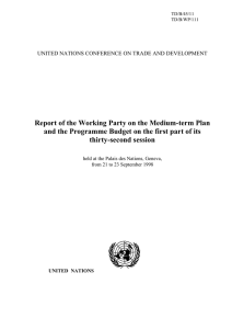 Report of the Working Party on the Medium-term Plan thirty-second session