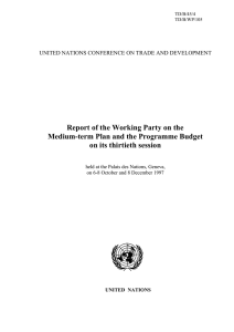 Report of the Working Party on the on its thirtieth session