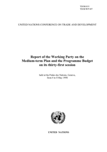 Report of the Working Party on the on its thirty-first session