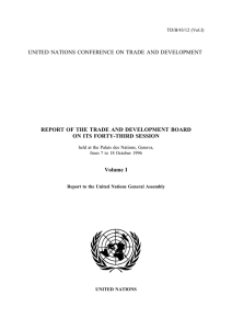 UNITED NATIONS CONFERENCE ON TRADE AND DEVELOPMENT ON ITS FORTY-THIRD SESSION