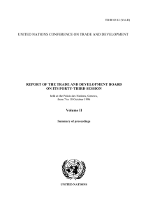 UNITED NATIONS CONFERENCE ON TRADE AND DEVELOPMENT ON ITS FORTY-THIRD SESSION