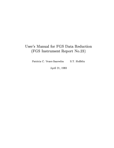 User's Manual for FGS Data Reduction (FGS Instrument Report No.23)