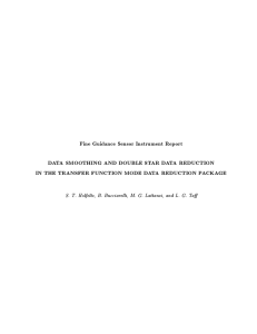 Fine Guidance Sensor Instrument Report