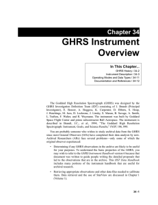 GHRS Instrument Overview Chapter 34 In This Chapter...