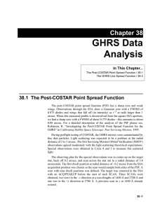 GHRS Data Analysis Chapter 38 38.1 The Post-COSTAR Point Spread Function
