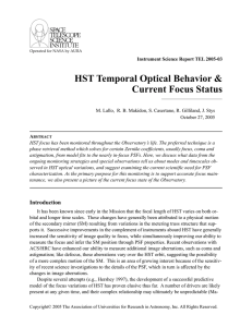 HST Temporal Optical Behavior &amp; Current Focus Status