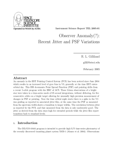 Observer Anomaly(?): Recent Jitter and PSF Variations R. L. Gilliland Abstract