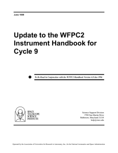 Update to the WFPC2 Instrument Handbook for Cycle 9 SPACE
