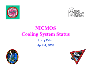 NICMOS Cooling System Status Larry Petro April 4, 2002