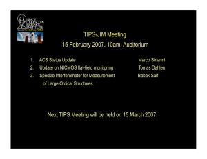 TIPS-JIM Meeting 15 February 2007, 10am, Auditorium
