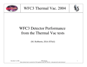WFC3 Thermal Vac. 2004 WFC3 Detector Performance from the Thermal Vac tests