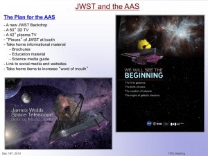 JWST and the AAS The Plan for the AAS