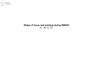 Status of focus and pointing during SMOV4 M. Lallo for TEL TIPS/JIM