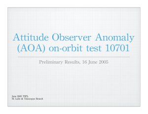 AttitudeObserverAnomaly (AOA)on-orbittest10701 PreliminaryResults,16June2005 June2005TIPS,