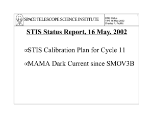 STIS Status Report, 16 May, 2002 • MAMA Dark Current since SMOV3B