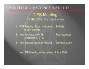 TIPS Meeting 15 May 2003, 10am, Auditorium