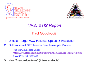 TIPS: STIS Report Paul Goudfrooij