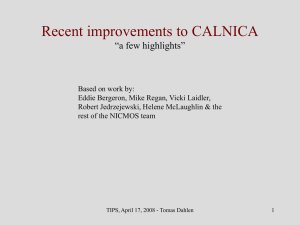 Recent improvements to CALNICA “a few highlights”